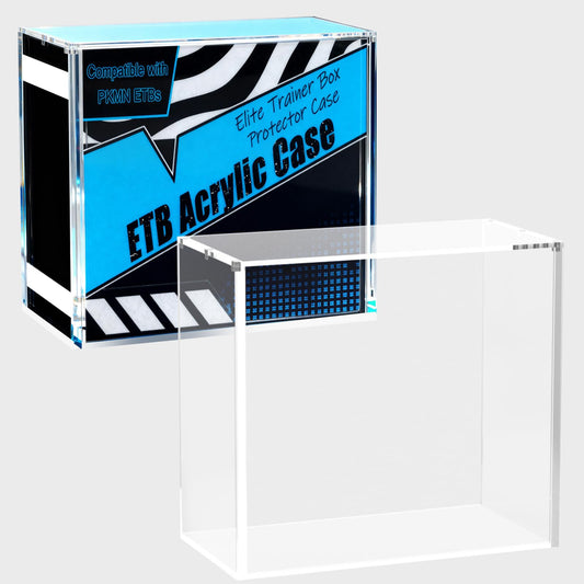 Botyboty acrylic ETB protector case with magnetic top loading for easy access and display.