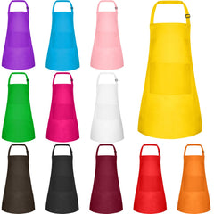 BOUBONI 12-pack kids apron with two pockets for art and cooking.