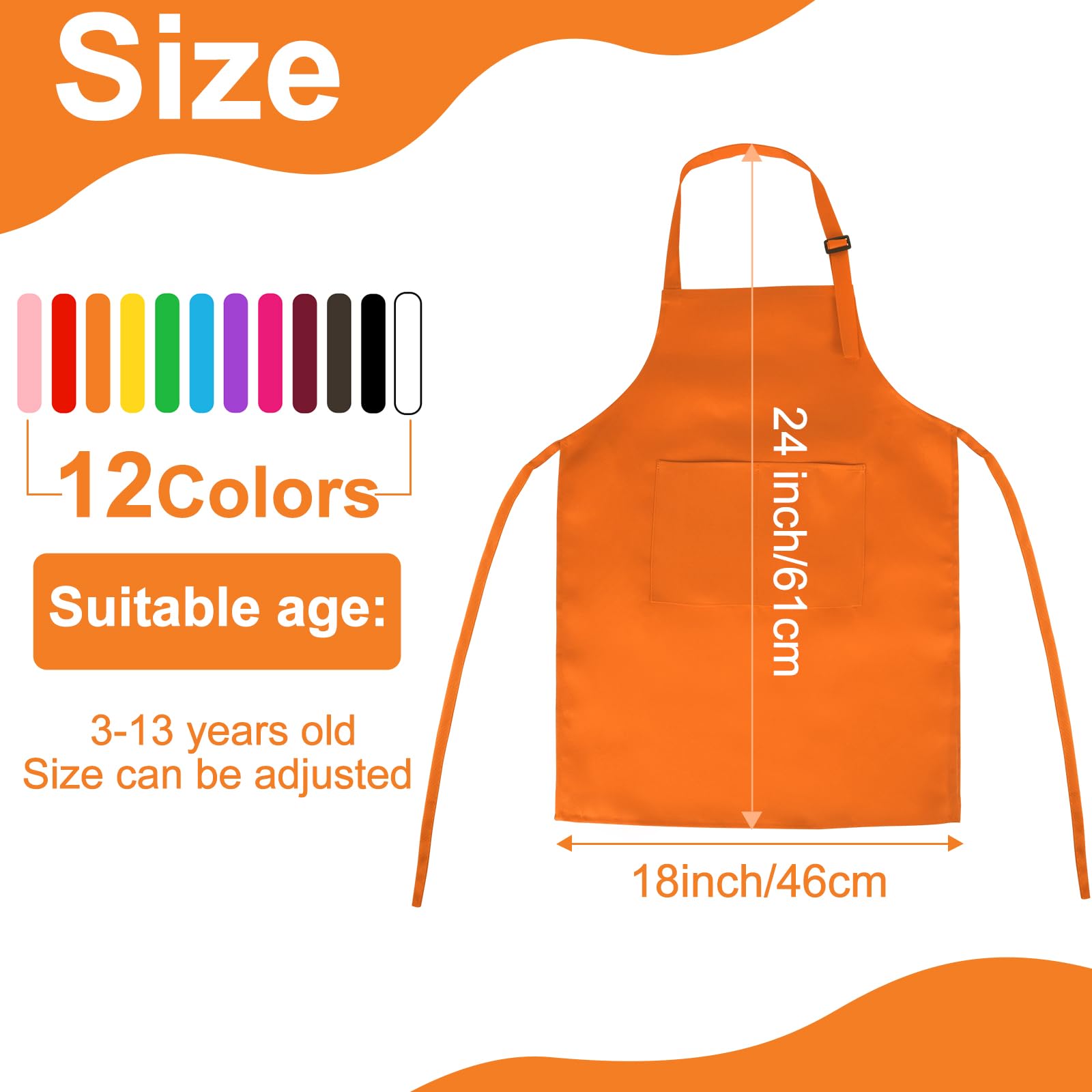 Adjustable shoulder straps on a BOUBONI kids apron for a comfy fit.