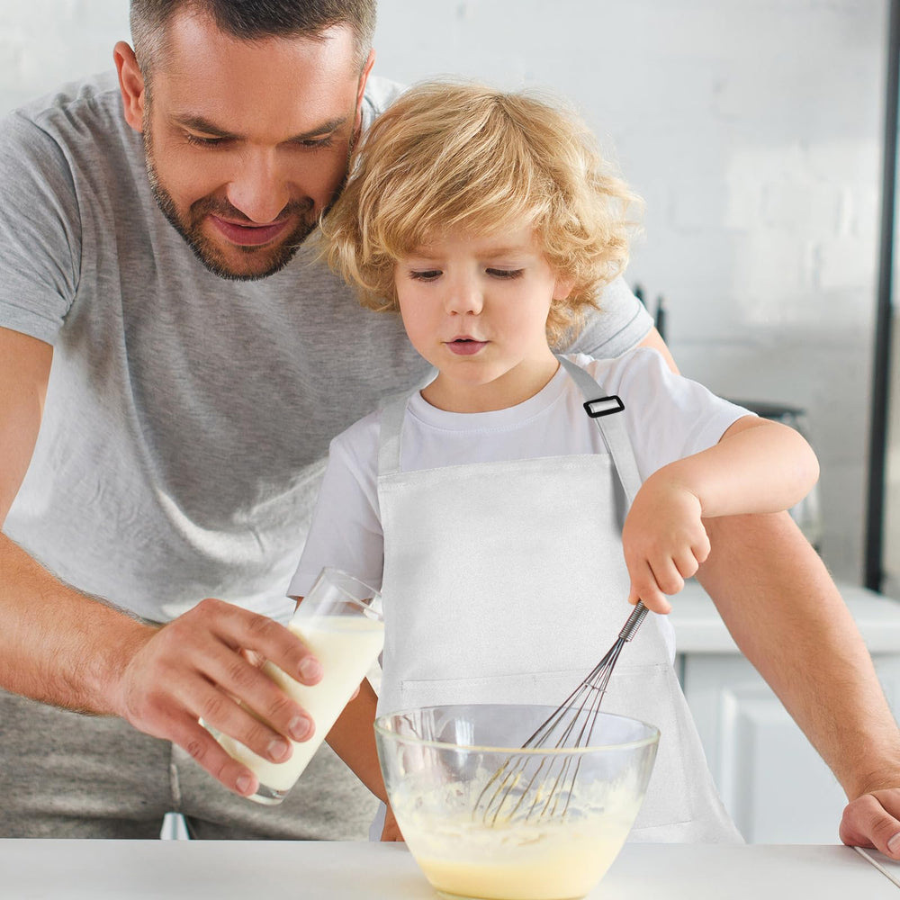 White Bouboni kids apron pack adds clean style for activities.