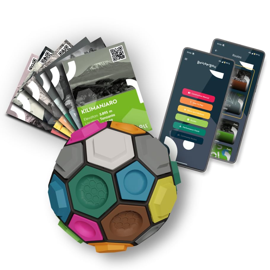 BOULDER BALL Basic assembly view shows 3D climbing ball construction for dexterity training