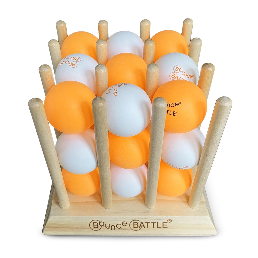 Bounce Battle Wood Edition portable packaging; easy storage for trips.