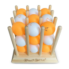 Bounce Battle Wood Edition portable packaging; easy storage for trips.