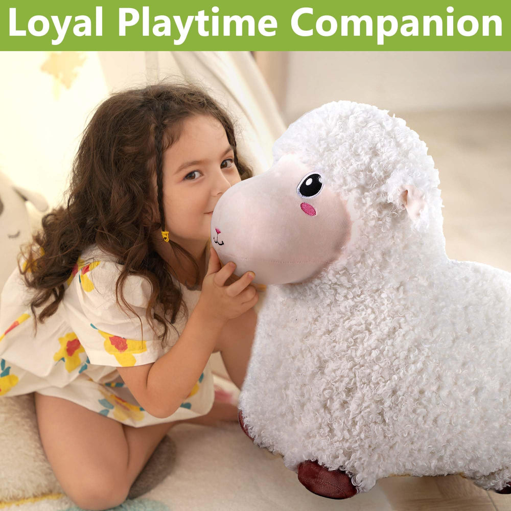Bouncy Pals Sheep Hopper features durable stitching for long-lasting hops