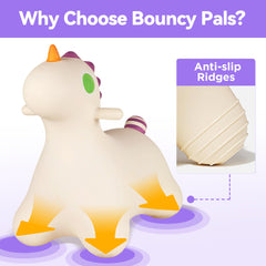 Bouncy Pals Unicorn Hopper inflates quickly with simple plug and pump setup