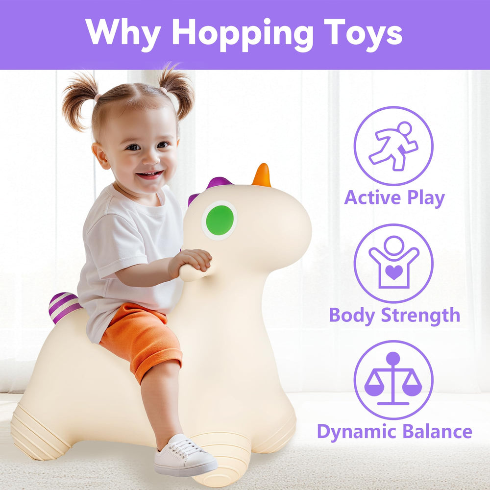 Bouncy Pals Unicorn Hopper handles provide beginner-friendly grip for stability