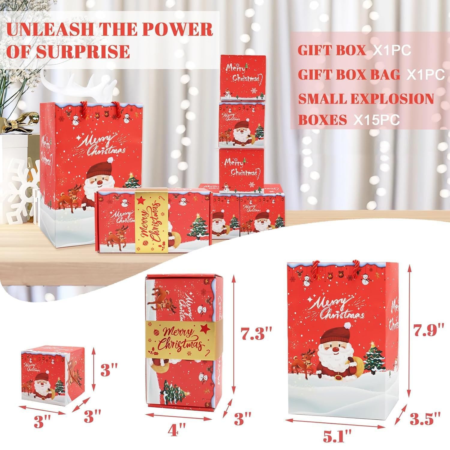 BOVVSKY cash explosion box red table setup ready for display.