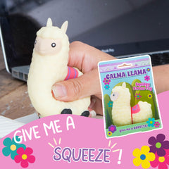 Boxer Gifts Calma Llama fidget in action on a desk for focus and calm.
