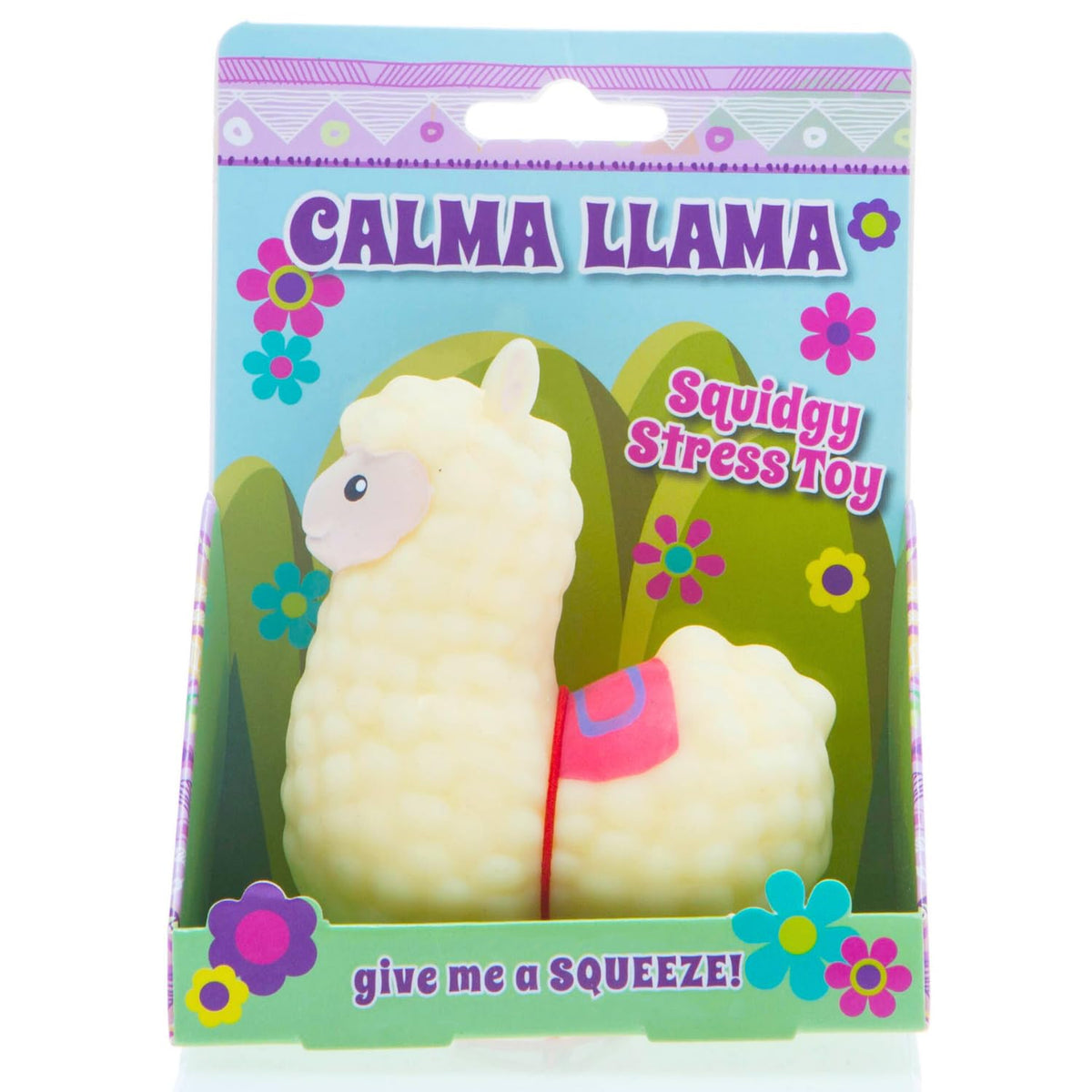 Boxer Gifts Calma Llama stress toy closeup shows squishy texture for anxiety relief at work.