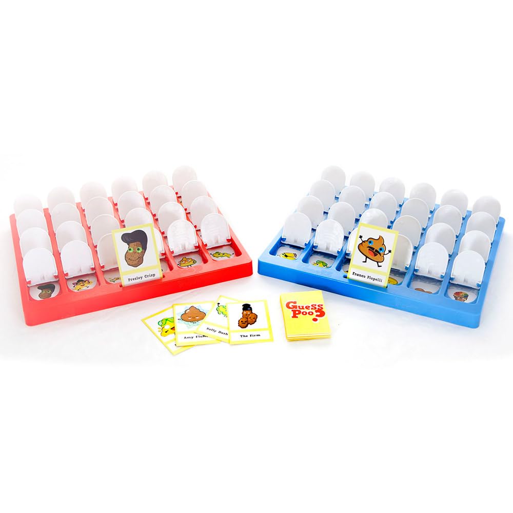 Boxer Gifts Guess Poo board game play scene invites two players to laugh and guess together.