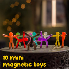 Boxgear bendable humanoid magnets in bright colors for stackable fun.
