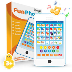 Boxiki Kids 6-in-1 phone toy front view enhances early literacy and curiosity