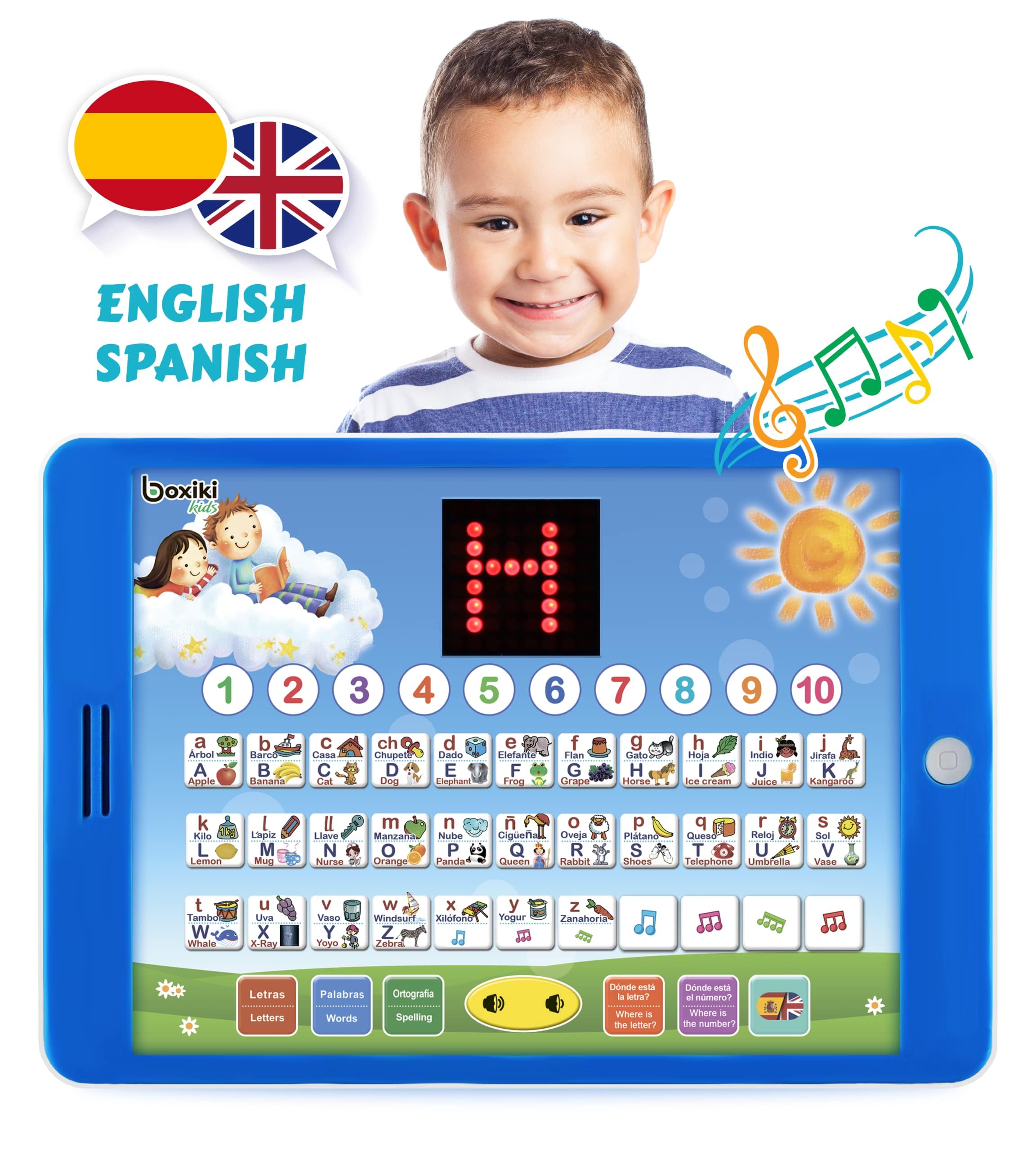 Boxiki Kids bilingual learning pad for home or travel.