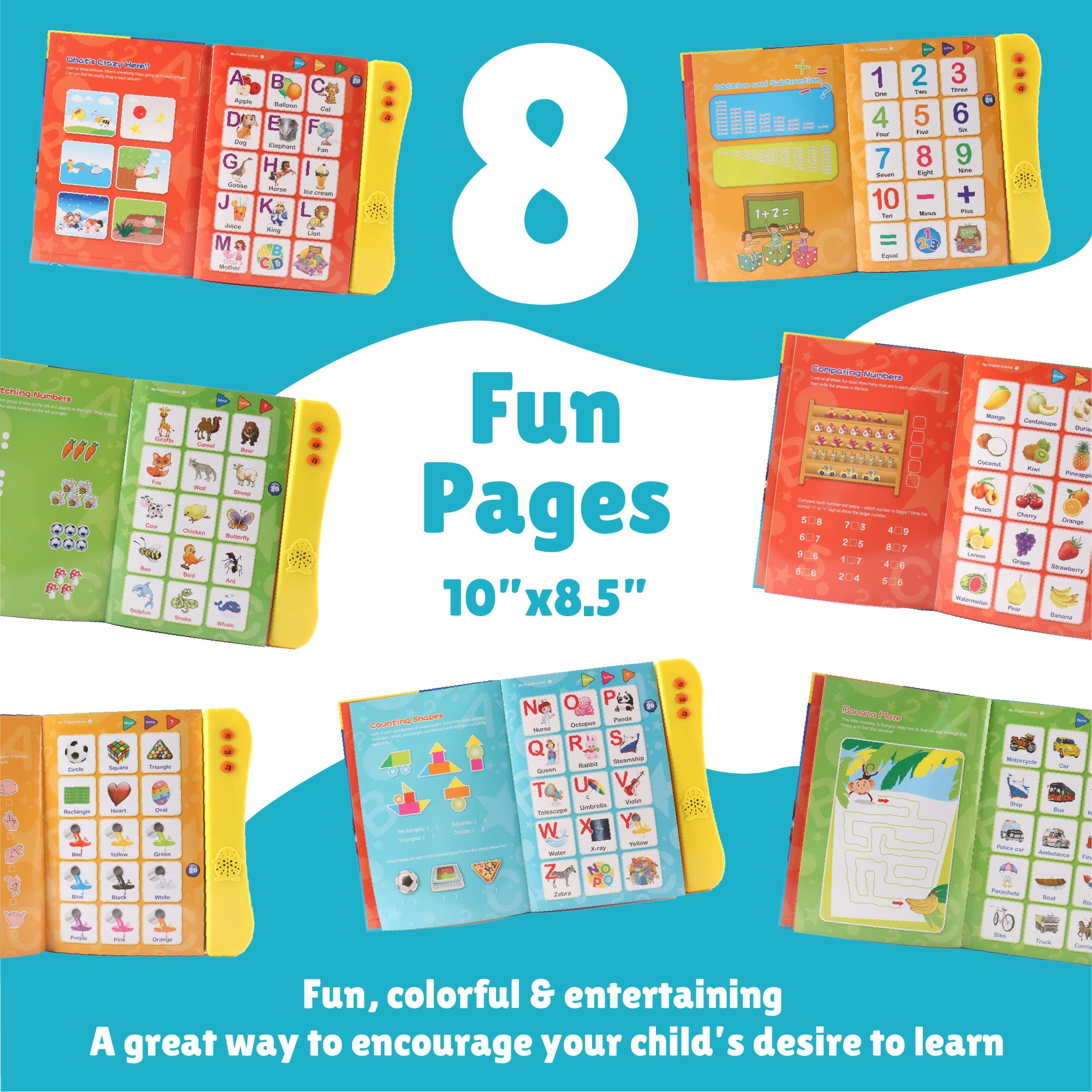 Boxiki Kids learning activities spread across eight sturdy pages inviting exploration