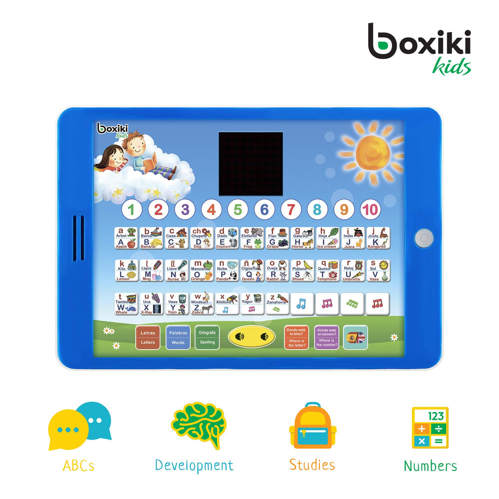 Boxiki Kids bilingual letters keypad emphasizing spelling practice.