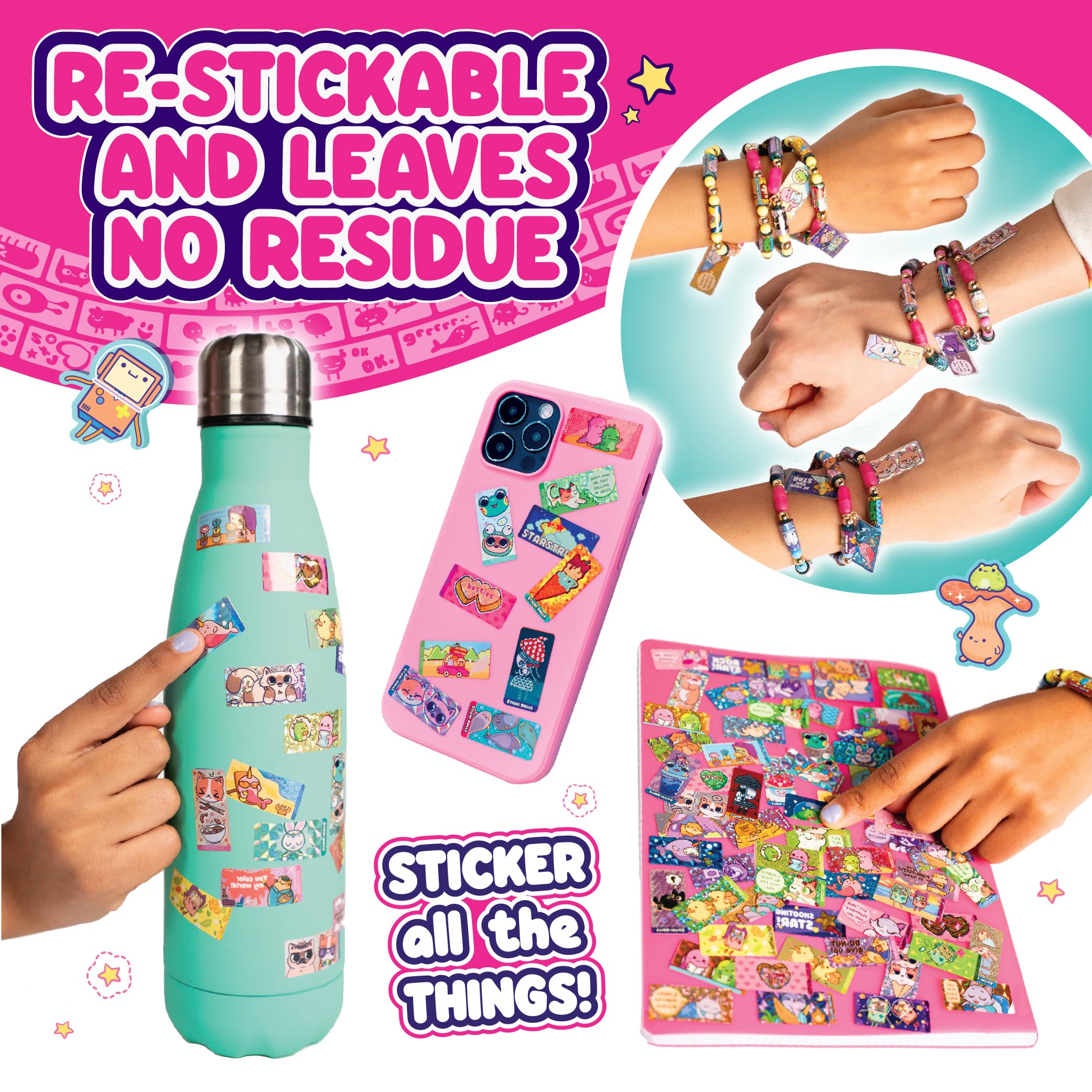 BoxLunch Sticki Rolls bracelet showcases a glittery narwhal design for sparkle.