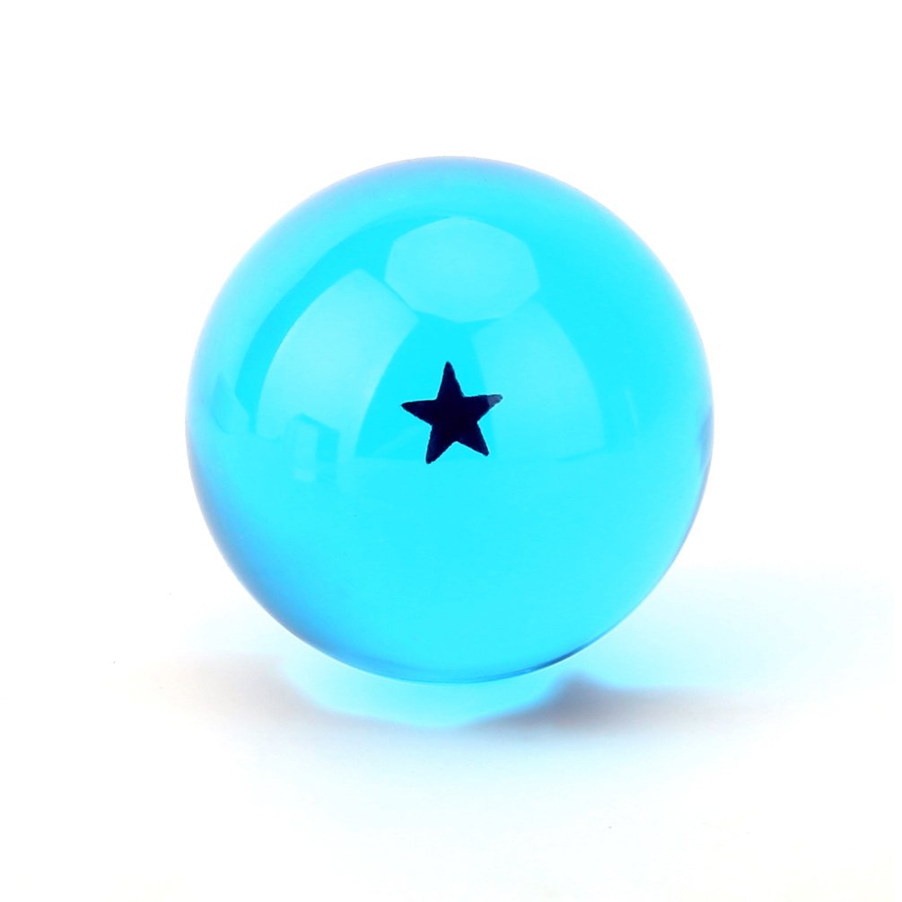 Boxtree blue-star crystal ball close-up shows vibrant color and sparkle suitable for display