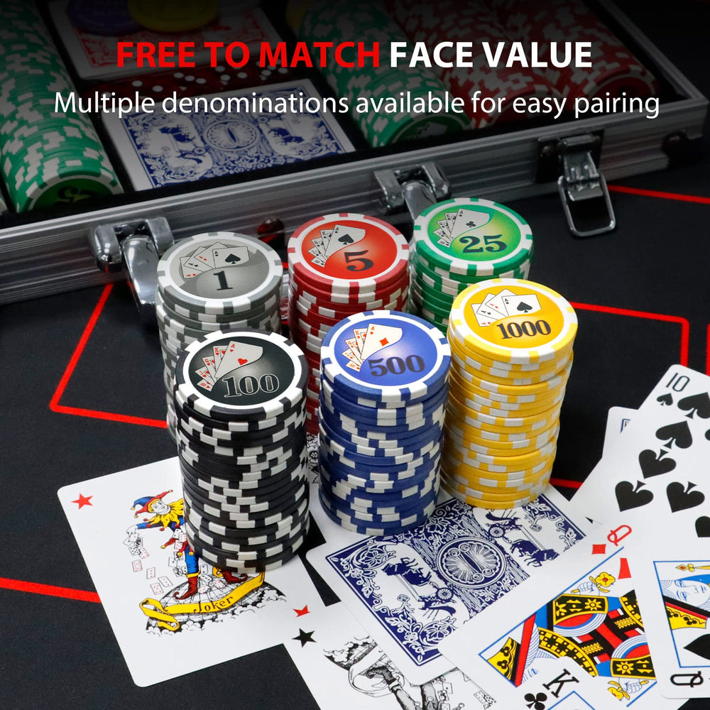 Boyzhood 39mm casino-size chips designed for Hold'em and blackjack.