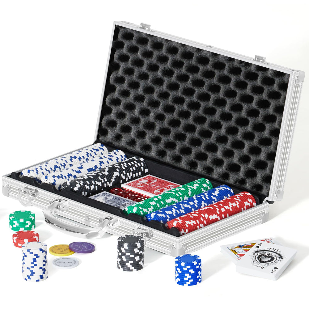 Boyzhood poker chips 300-piece set with aluminum case for portable gaming