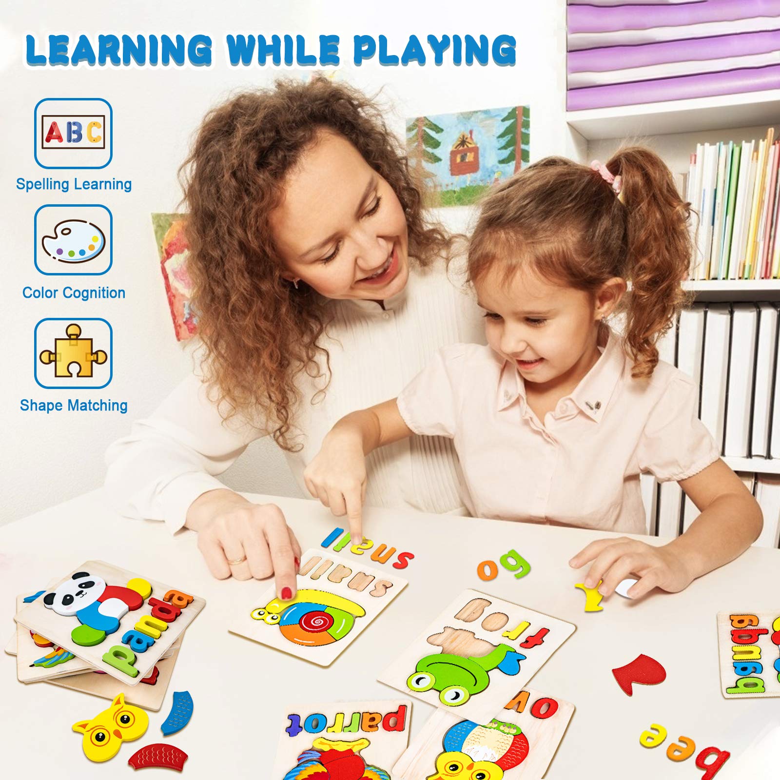 BOZE SUPOD frog puzzle fosters concentration and imaginative play.