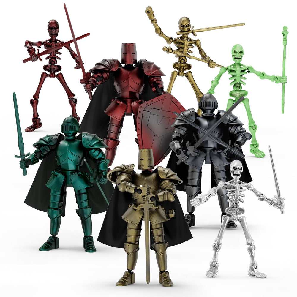 BOZOBO 8pcs action figures assembly shot with customizable colors.