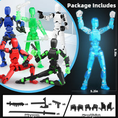 BOZOBO Luminous 13 blue figure with multiple joints enables dynamic poses.