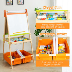 bpmfkid dual-sided art station encourages painting drawing and imaginative play