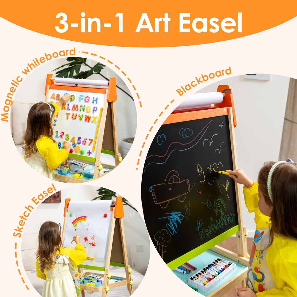bpmfkid adjustable-height easel demonstrates growing with your child for years of use
