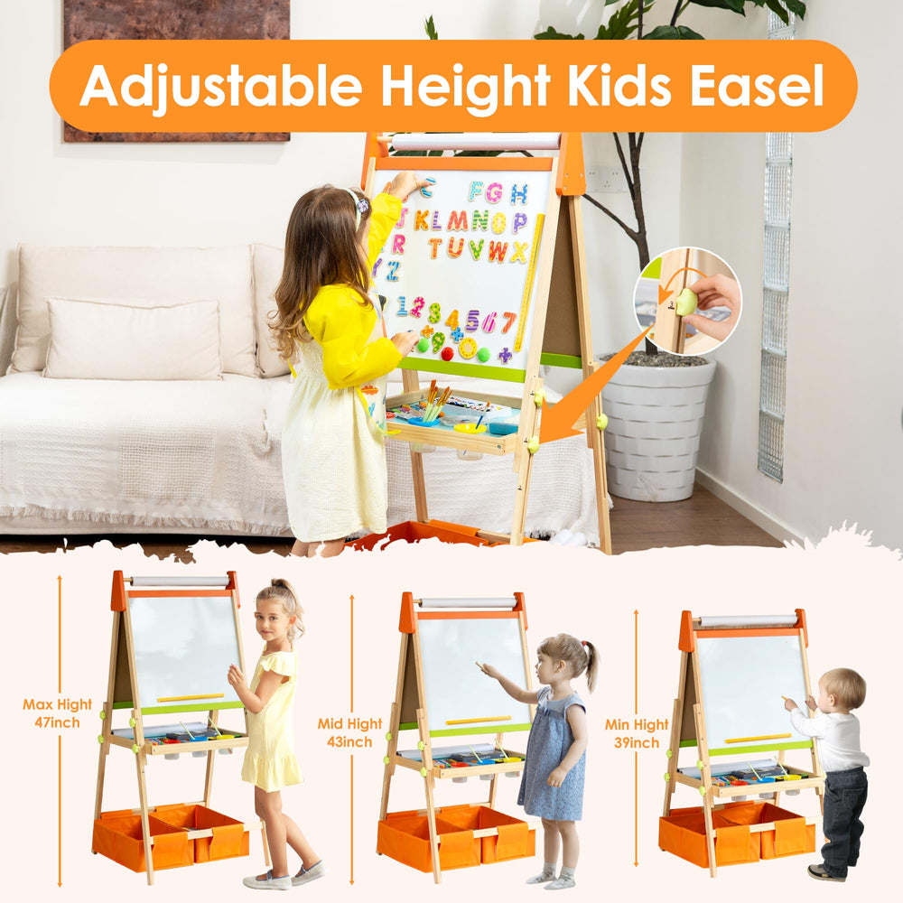 bpmfkid magnetic whiteboard and chalkboard sides enable quick, mess-controlled creativity