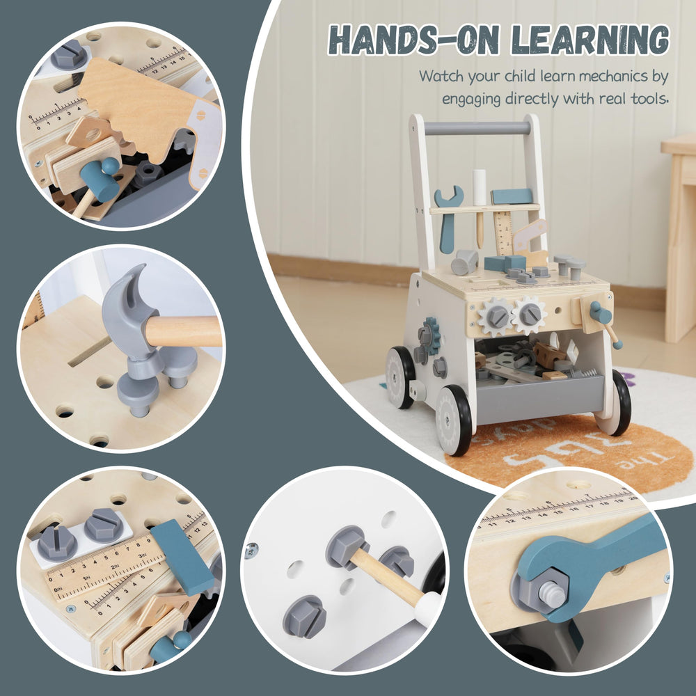 bpmfkid wooden baby push walker kid-play session in cozy room