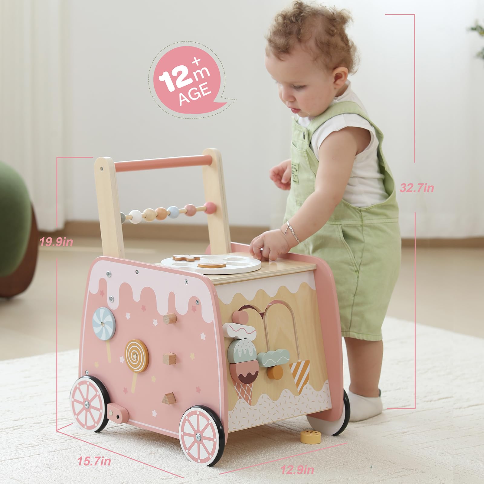 Bpmfkid walker with cookie baking tray supports imaginative pretend play.