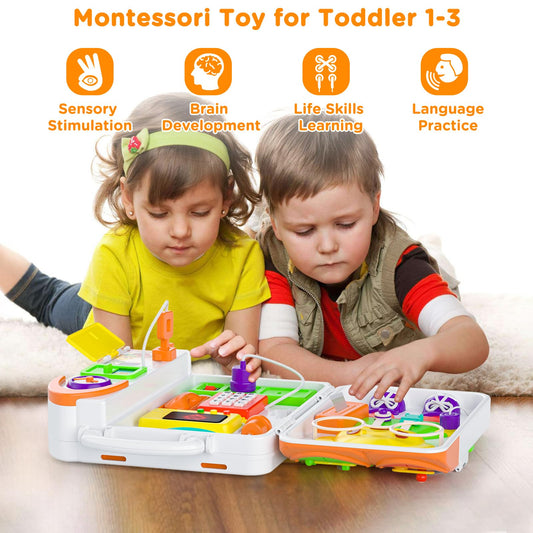 BQU Busy Board highlights colors and shapes to boost recognition.