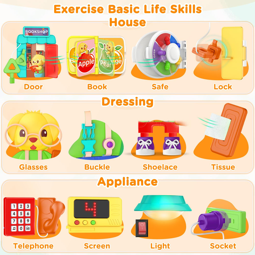 BQU Busy Board offers songs and sounds for auditory engagement.