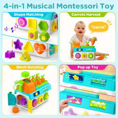BQU carrot harvest toy with colorful pieces to spark tactile play for toddlers.