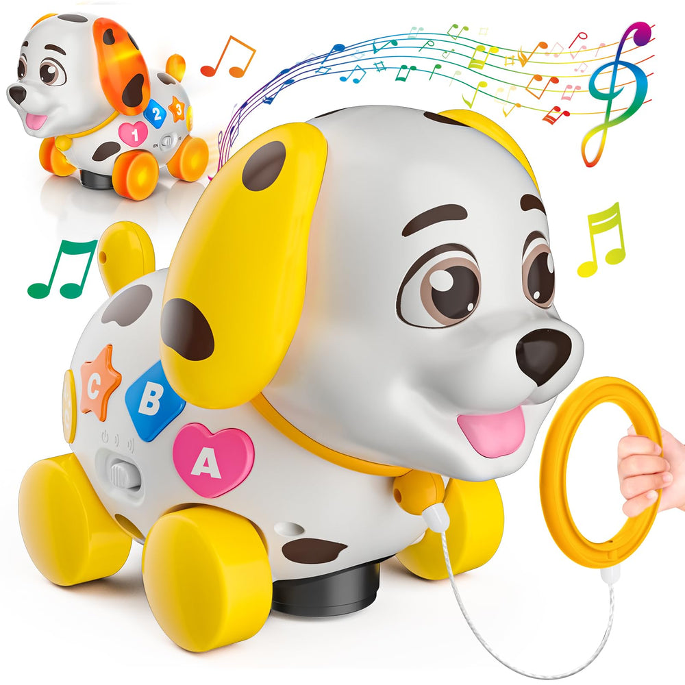 BQU Musical Puppy Toy with colorful buttons for early learning and engagement.