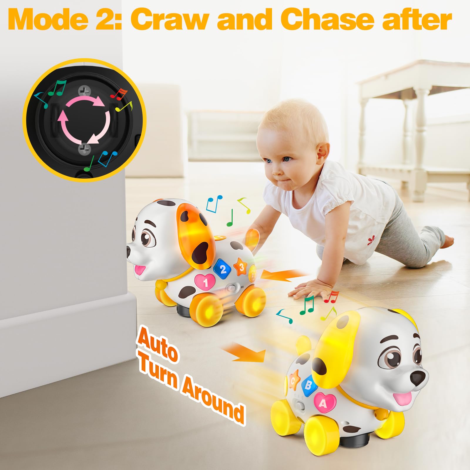 BQU Puppy Toy in walking mode supports early walking for toddlers.