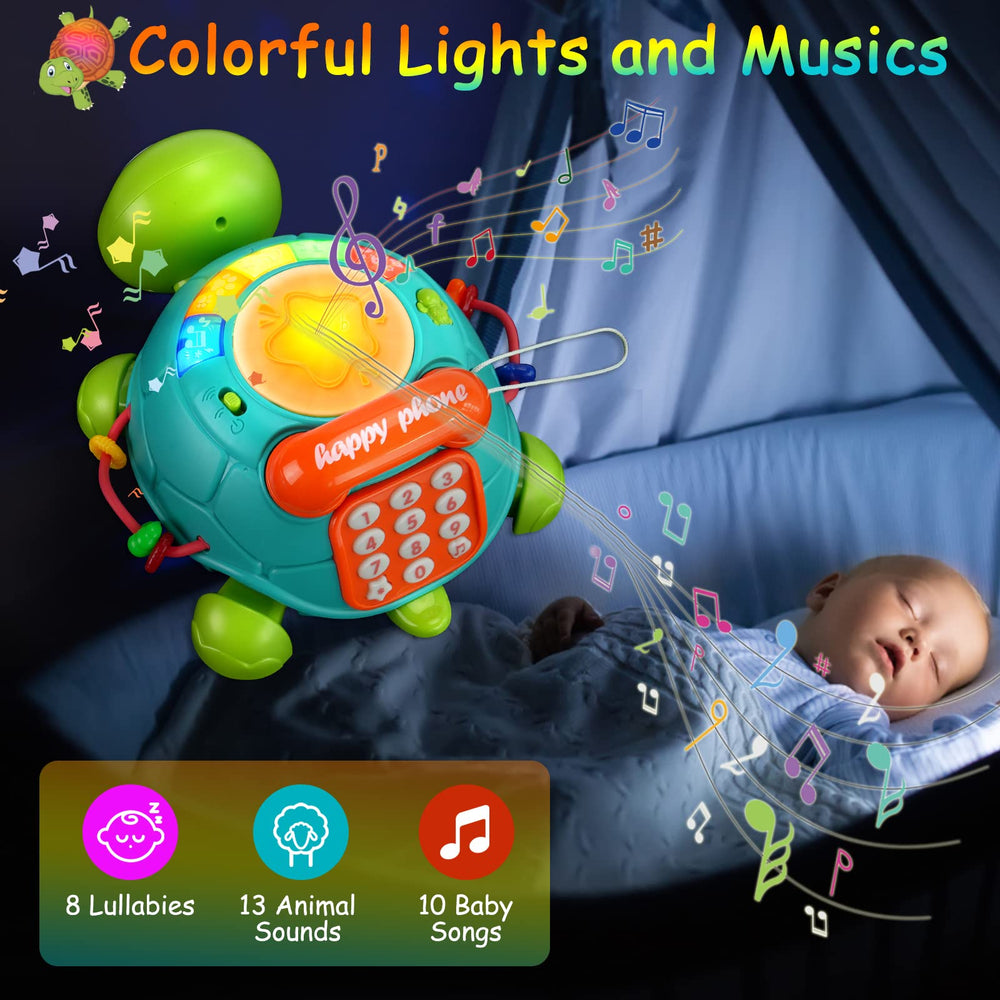BQU Musical Turtle rotating beads support tactile exploration.