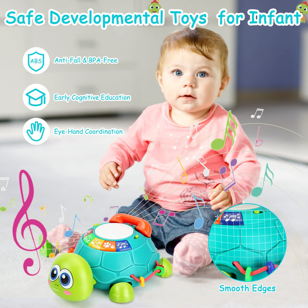 BQU Musical Turtle BPA-free design ensures safe play.