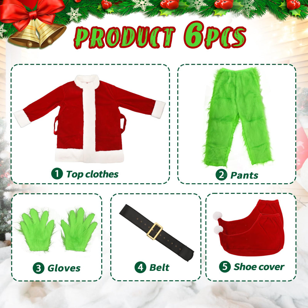 brableewear Christmas Green Giant Monster Costume buckle belt enhances the outfit's standout look