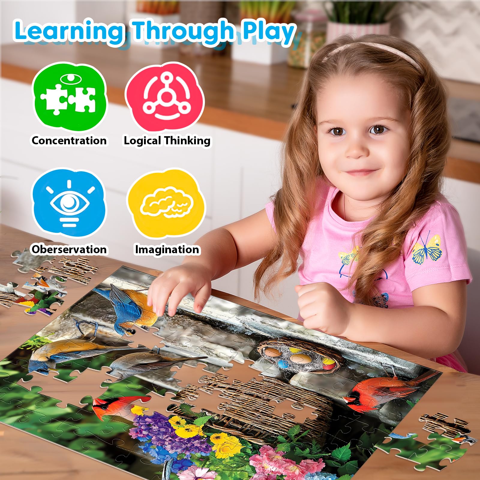 Bractowa 4-Pack large-piece puzzles designed for seniors and beginners.