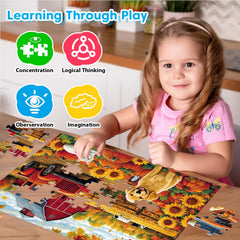 Bractowa Large Piece Puzzles for kids and seniors with easy grip pieces