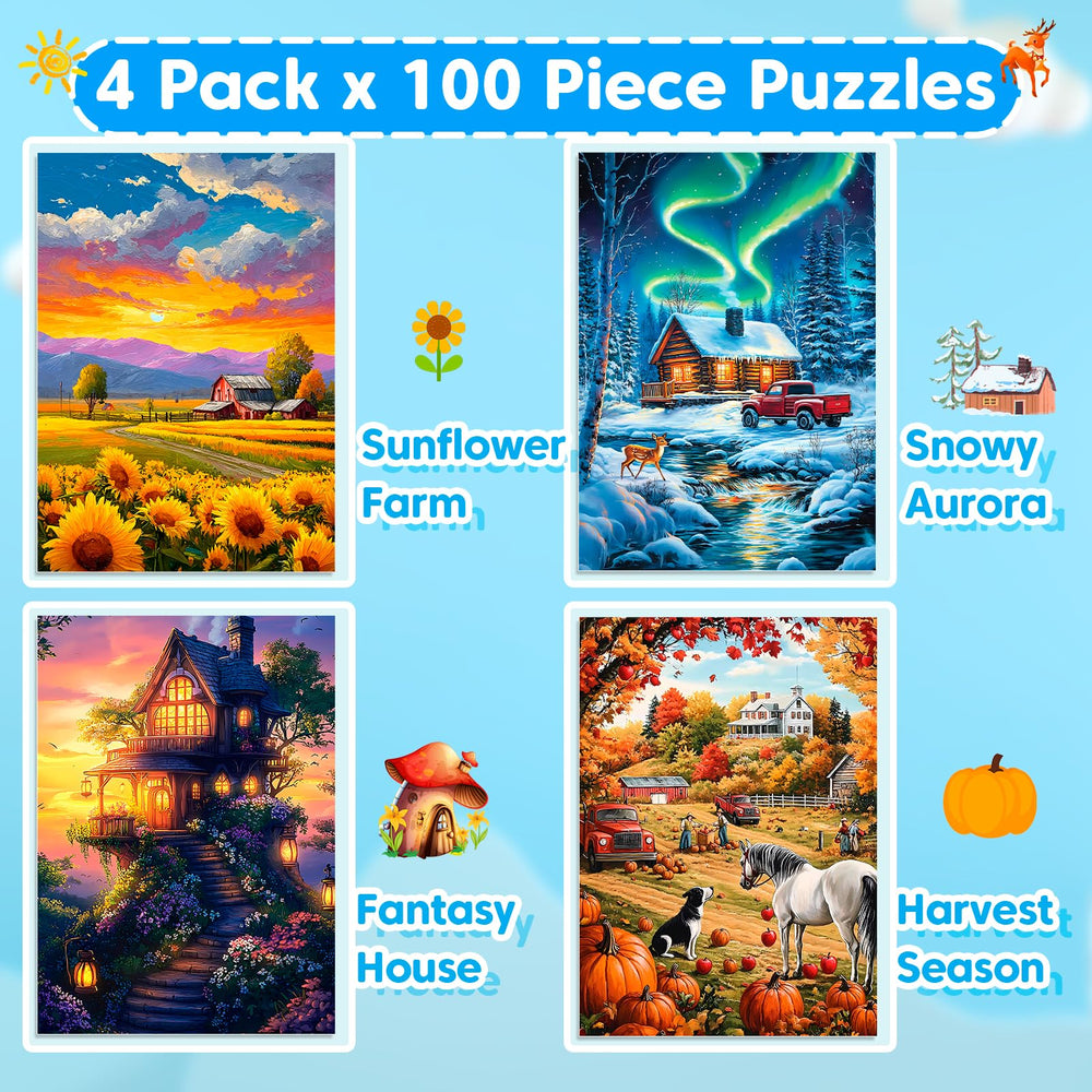Bractowa Snowy Aurora 100-piece puzzle for cozy winter evenings.