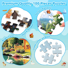 Bractowa Sunset Lighthouse puzzle features durable interlocking pieces
