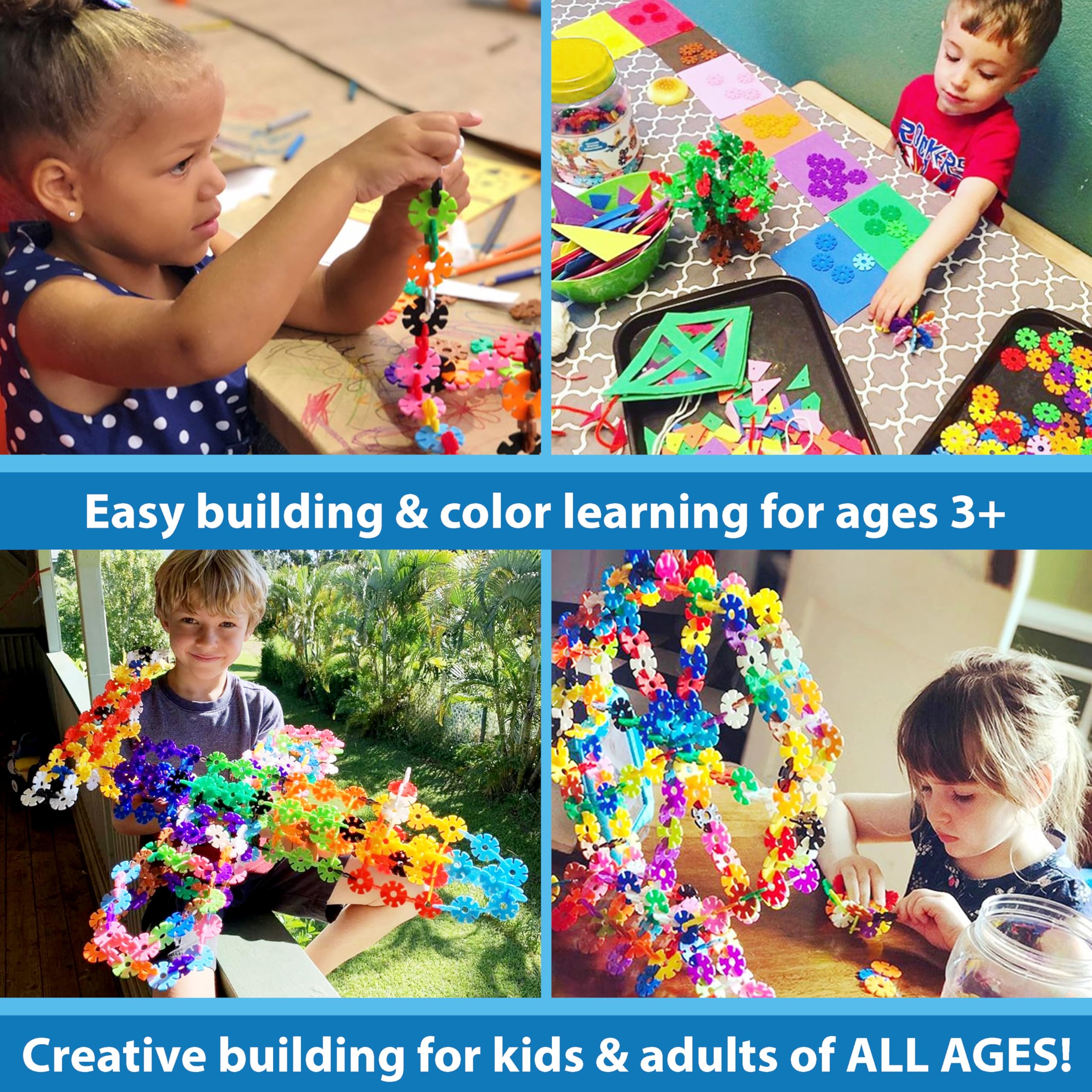Brain Flakes flower-build demonstrates creative STEM construction with colorful pieces.