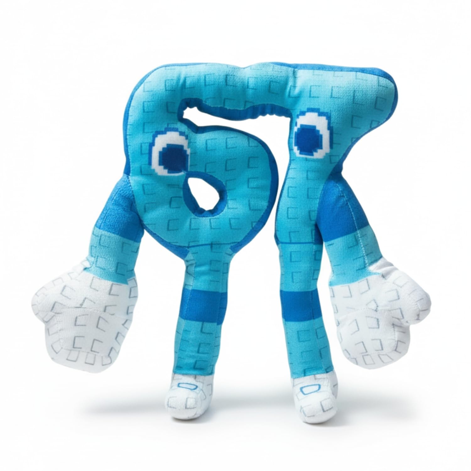 Brainrot 67 blue plush front view, cozy cuddle companion for collectors