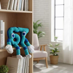Brainrot 67 blue plush side view, showcasing soft fabric and durability