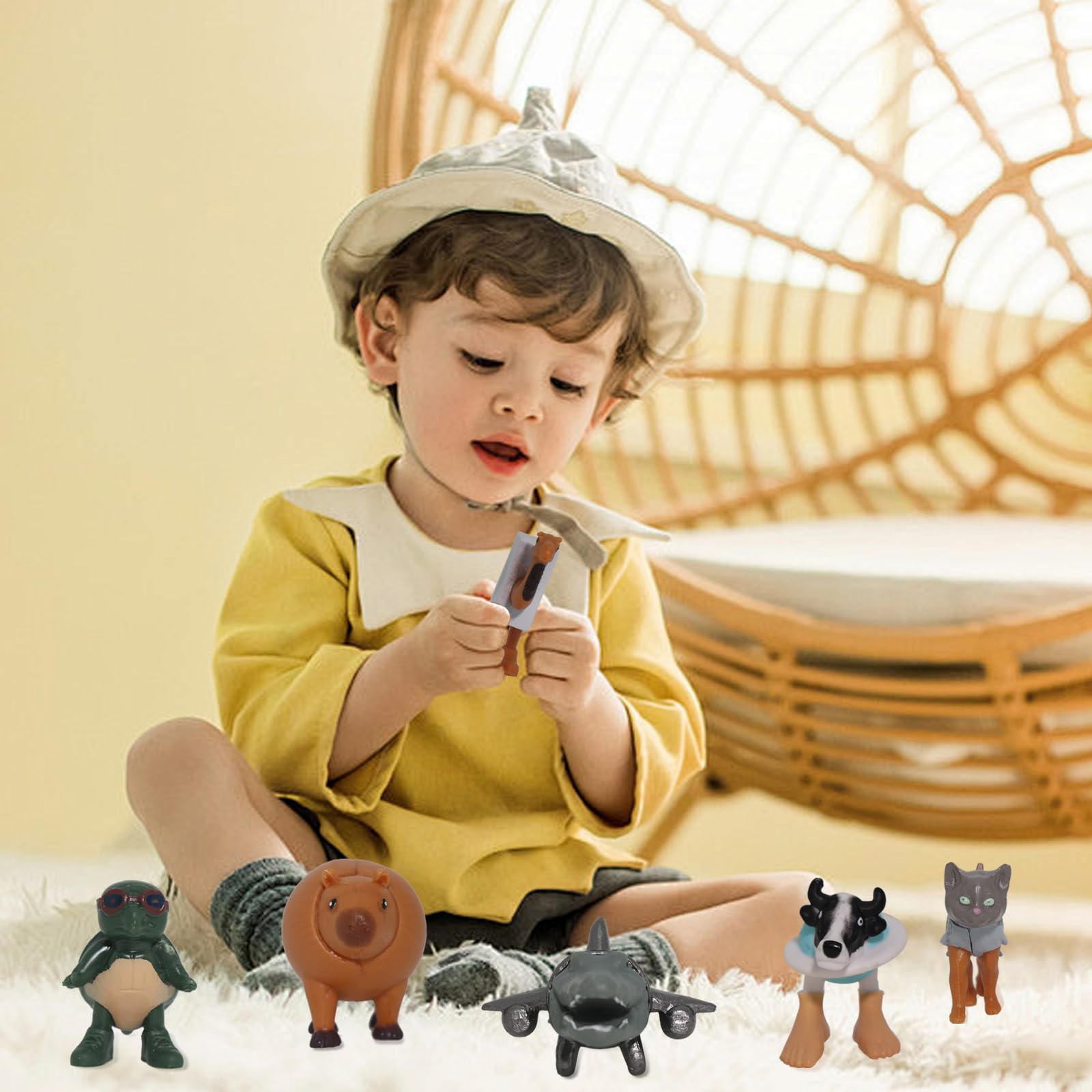 Brainrot desk decor set helps organize a mini figures display.