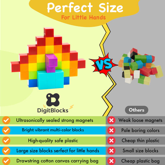 BrainSpark multi-color cubes spark imaginative building sessions with vibrant, durable ABS pieces.