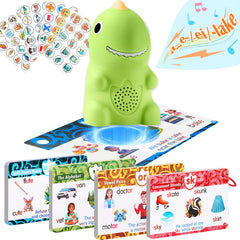 Brakverla dinosaur talking pen demonstrates interactive phonics for young readers.