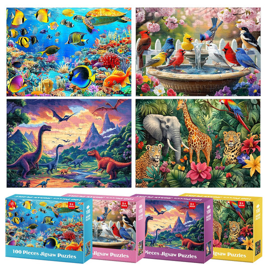 BraniacBits dogs puzzle; vibrant pieces help maintain concentration during play